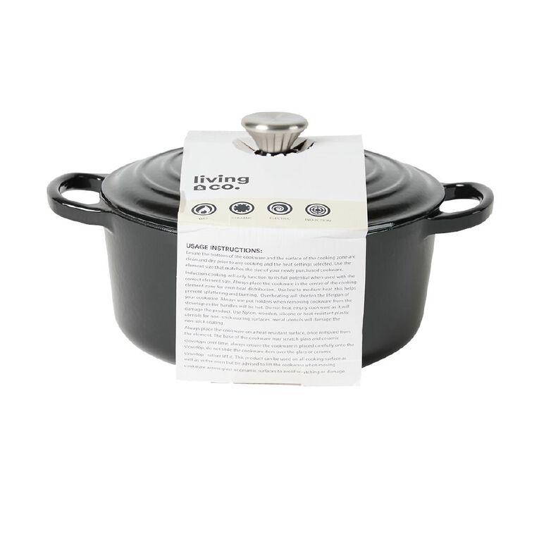 Living & Co Cast Iron 24cm Black, , hi-res