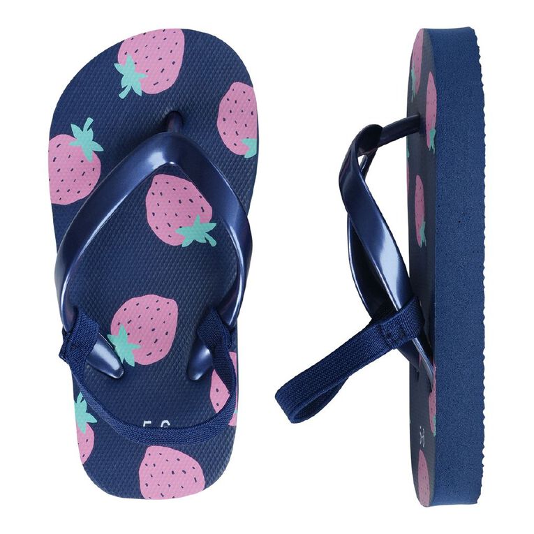 Young Original Junior Kids' Printed Jandals, Navy, hi-res