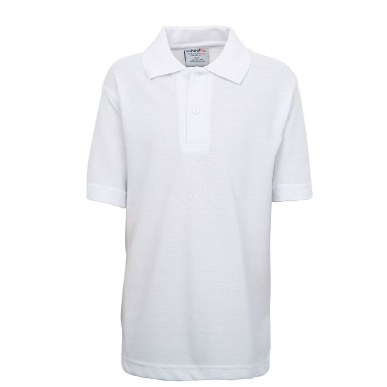 Schooltex Kids' Pique Polo, White, hi-res
