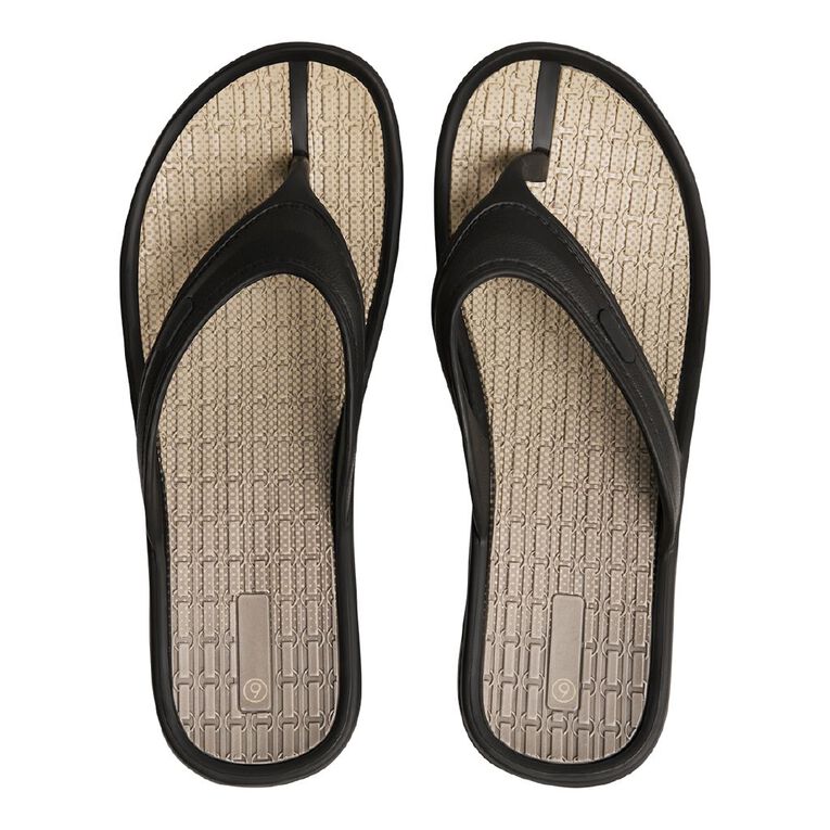 H&H Women's Sporty Jandals, Black, hi-res