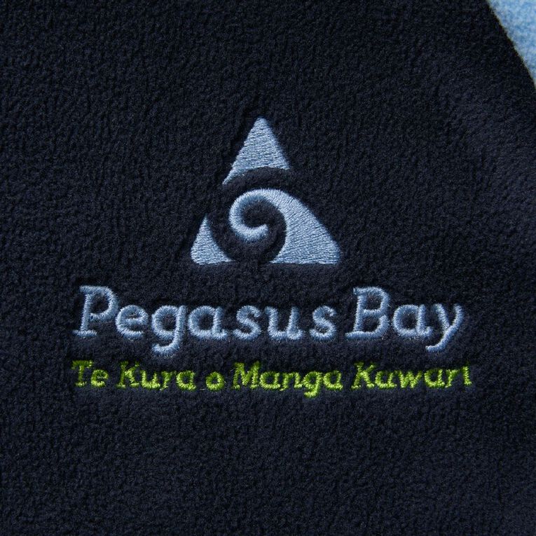 Schooltex Pegasus Bay Polar Fleece Top with Embroidery, Navy/Sky, hi-res