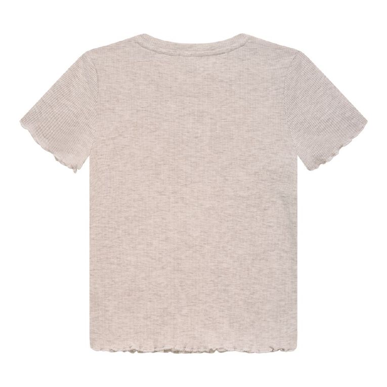 Young Original Short Sleeve Rib Top, Grey Light, hi-res