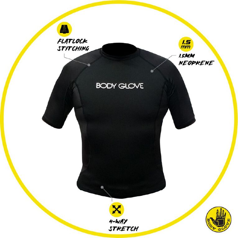 Body Glove Maddox Short Sleeve Surf Shirt Black Large, Black, hi-res