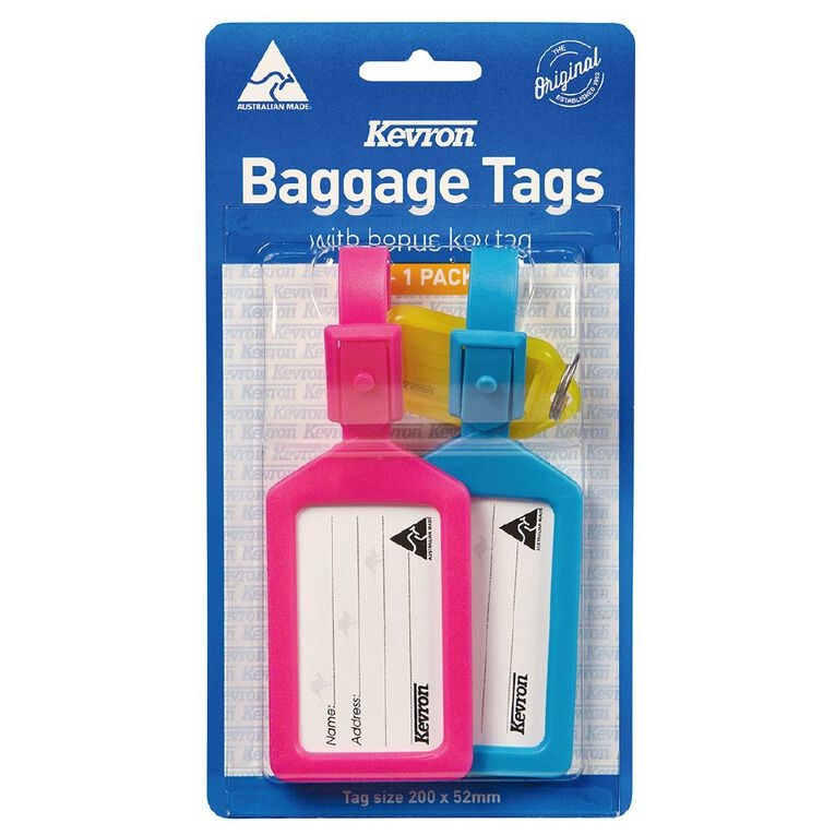Kevron Baggage Tags with Key Ring Multi-Coloured, , hi-res