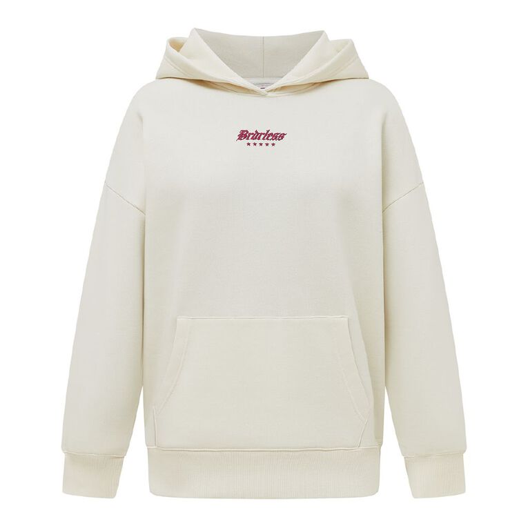 BRDRLESS Long Sleeve Graphic Hood, Cream, hi-res