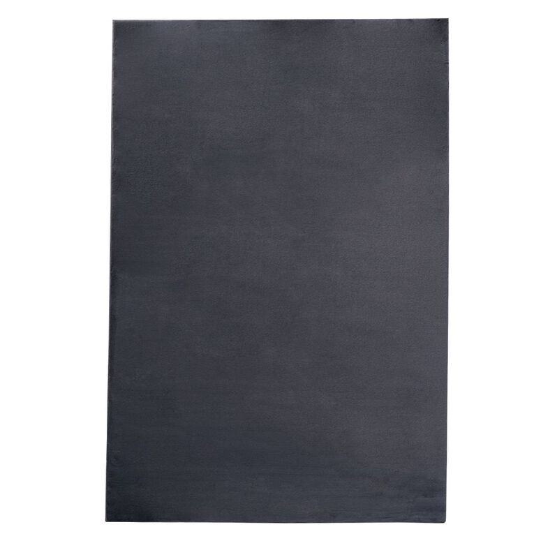 Living & Co Rug Faux Fur Plain Grey 120cm x 180cm, Grey, hi-res