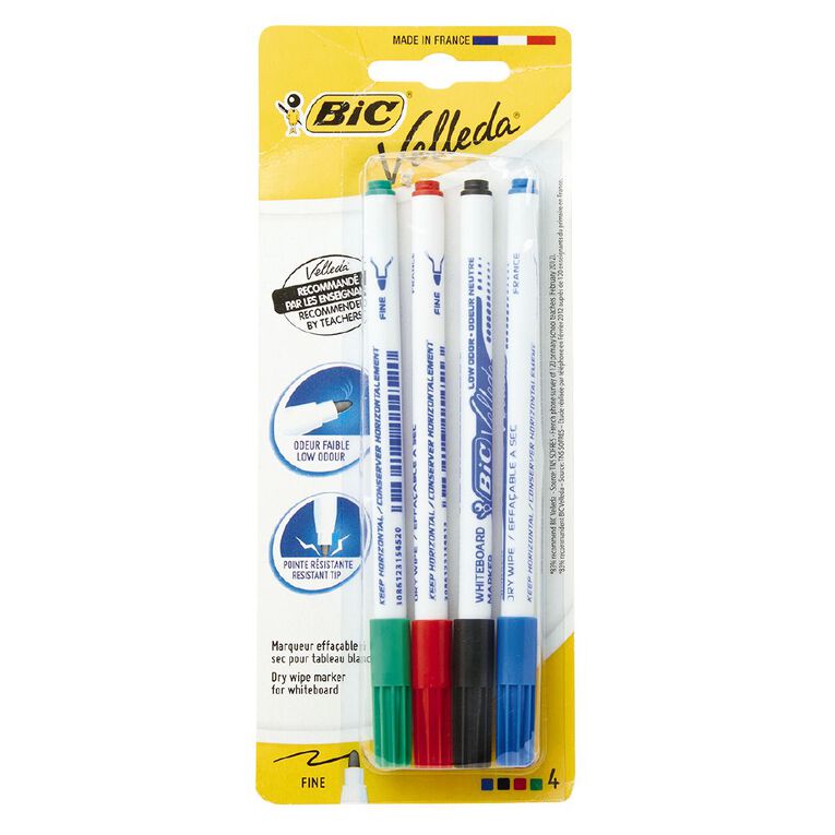 Bic Whiteboard Marker Fine Assorted 4 Pack, , hi-res