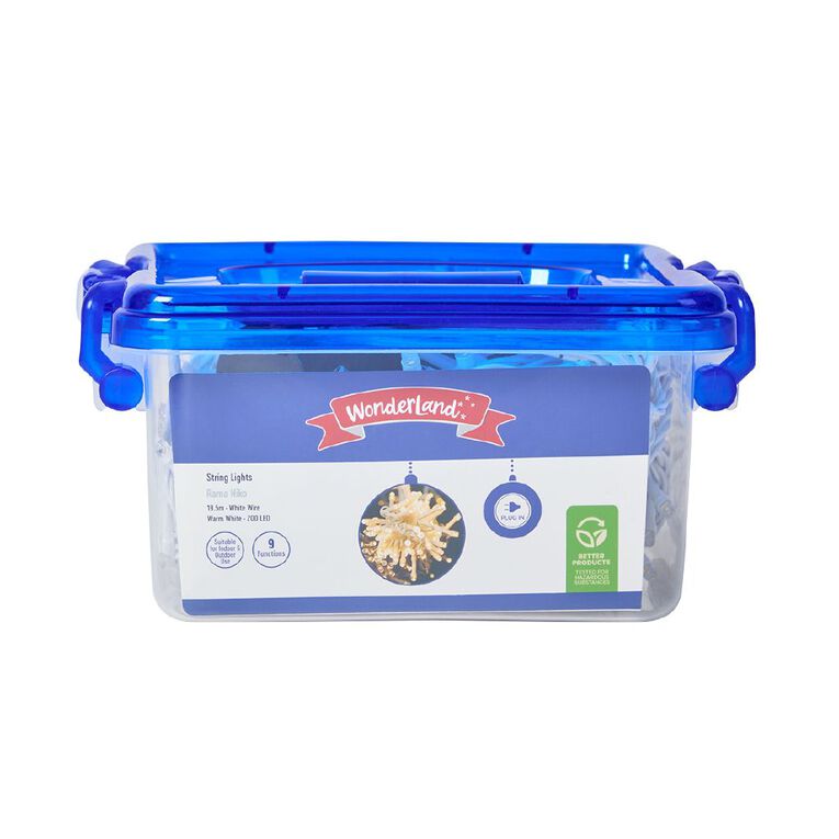 Wonderland Plug-in Christmas String Lights Warm White 19.5m, , hi-res