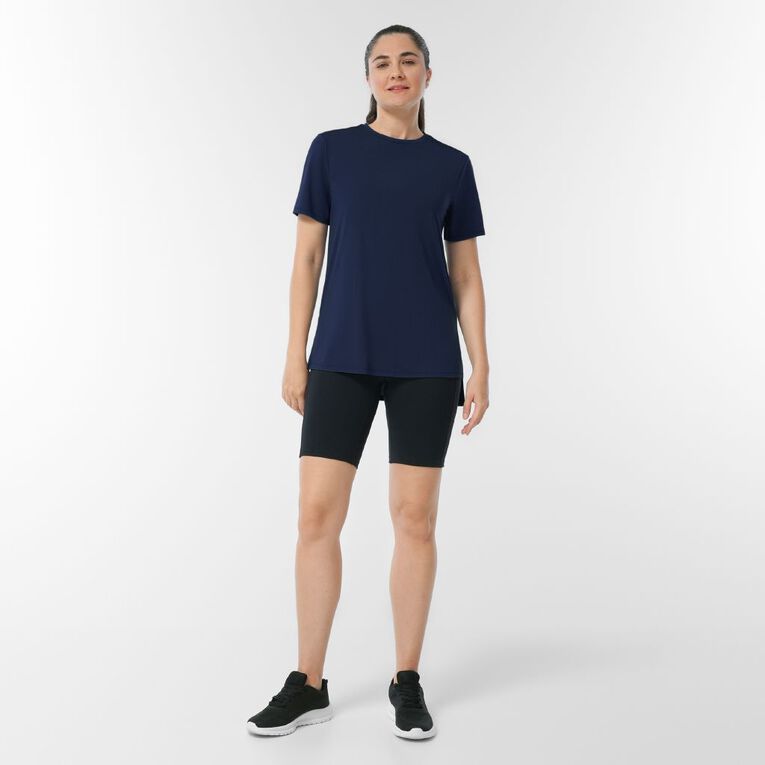 Active Intent Women's Active Mesh Panel Tee, Blue Dark, hi-res