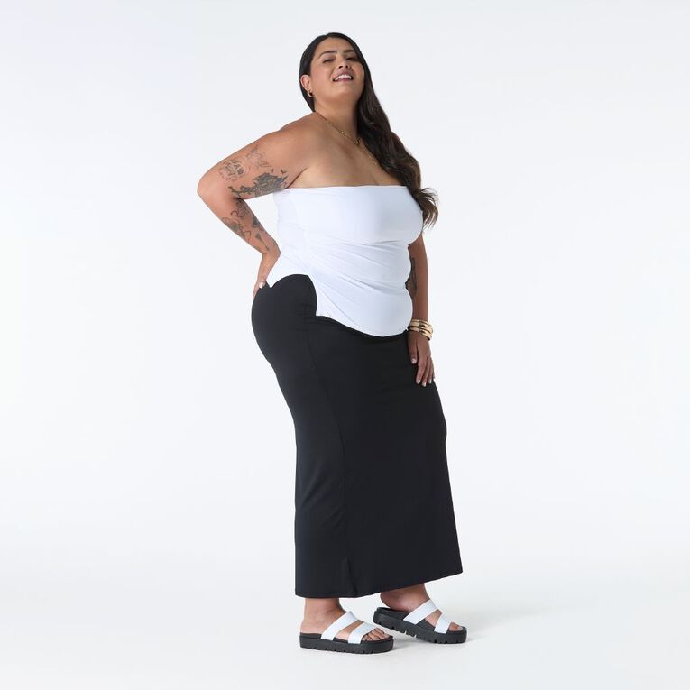 Garage Women's Contour Ruched Bandeau, White, hi-res