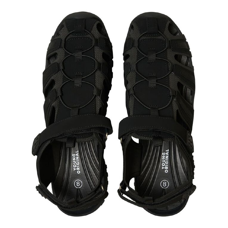Young Original Senior Kids' Caged Sandals, Black, hi-res