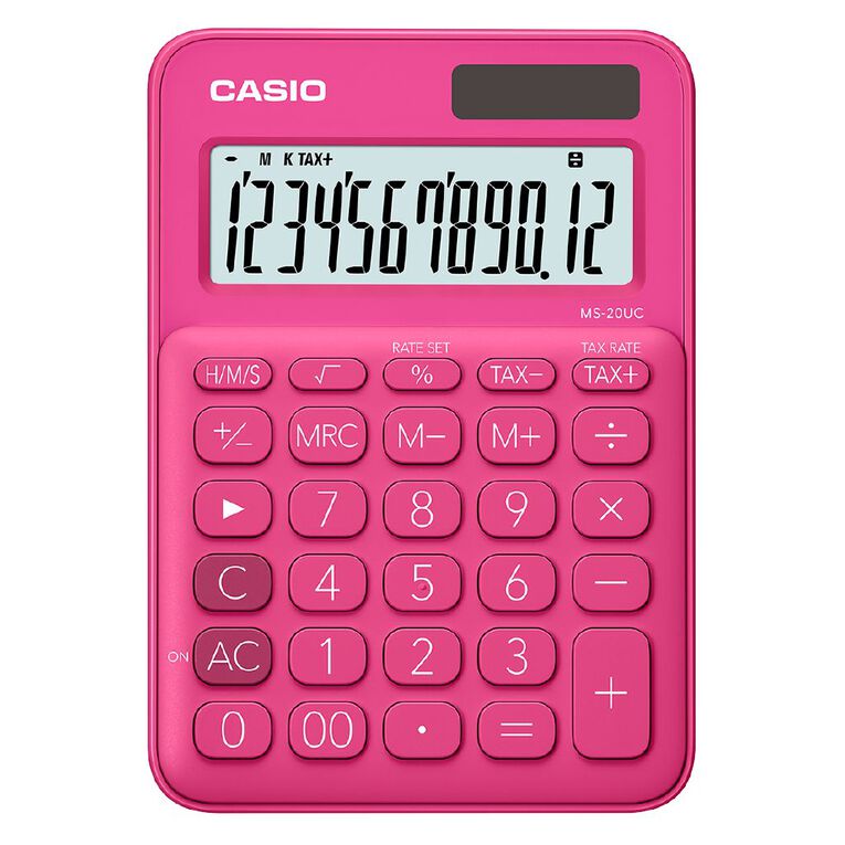 Casio MS20UCRD Desktop 12 Digit Calculator Red, , hi-res