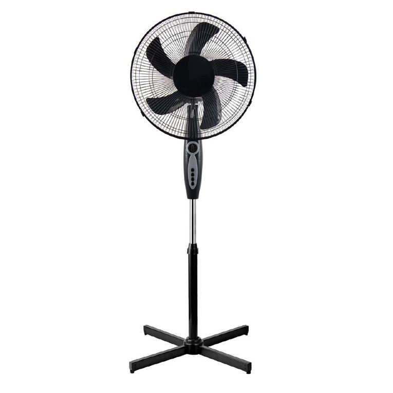 Living & Co Pedestal Fan with Timer Black 40cm, , hi-res