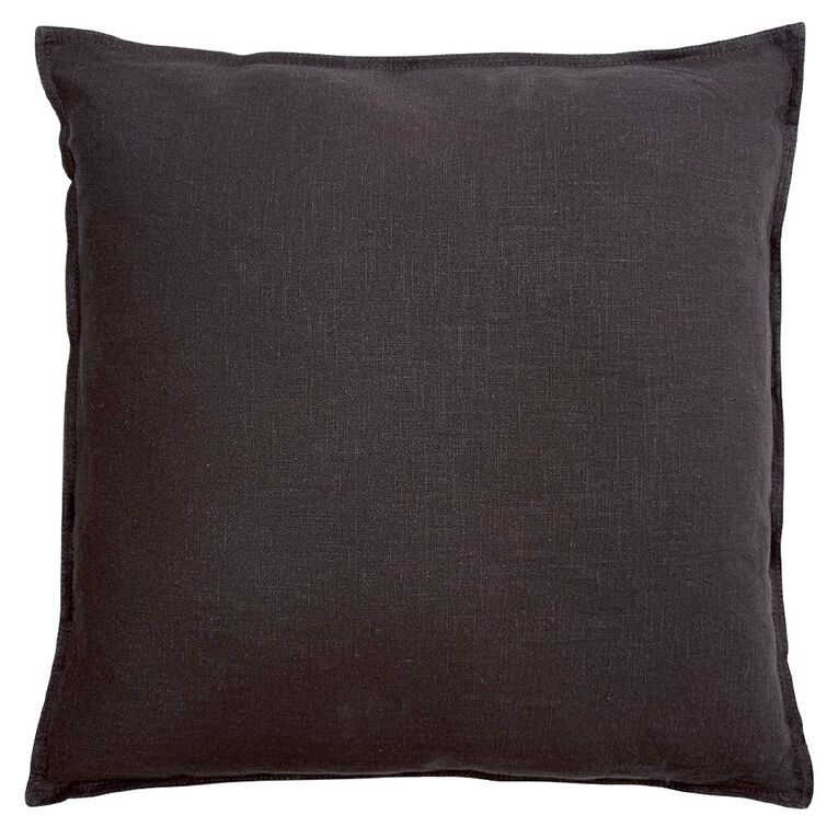Living & Co Cushion Linen Rich Brown 50cm x 50cm, , hi-res
