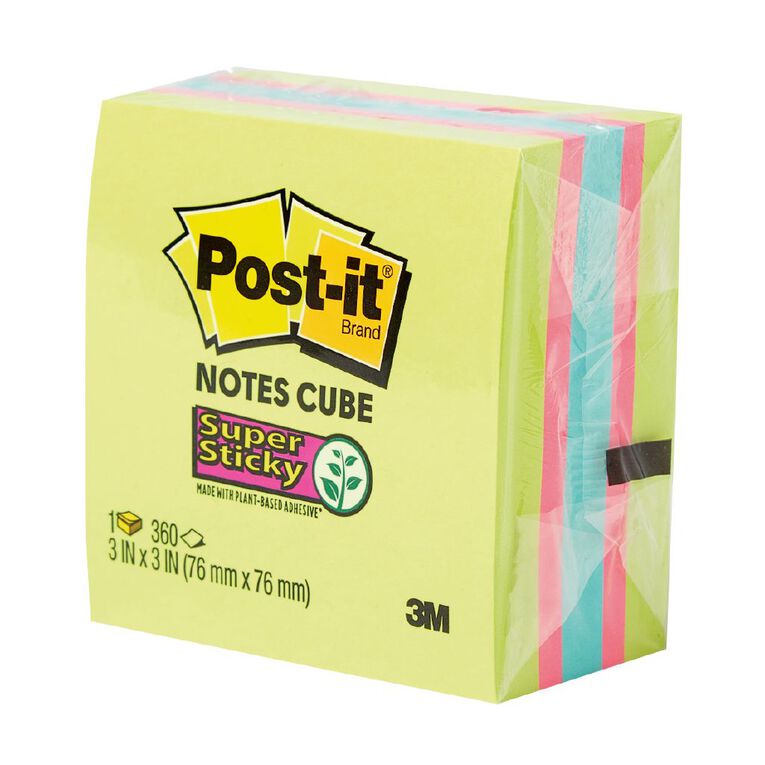 3M Post-It SS Cube SSGFA 76mm x 76mm Assorted, , hi-res