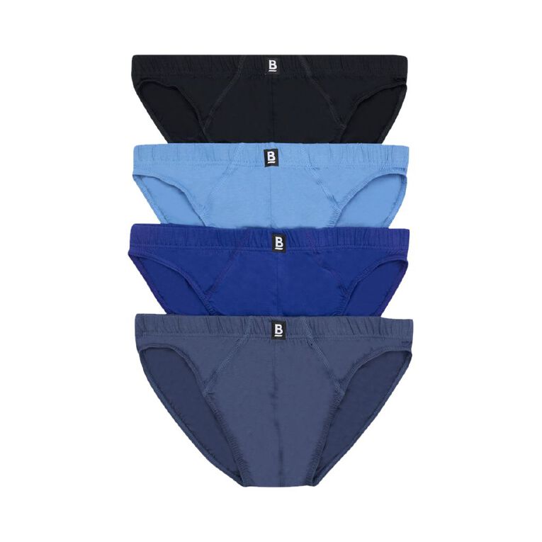 B FOR BONDS Men's Tunnel Briefs 4 Pack, Blue Dark, hi-res