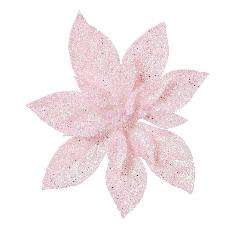 Wonderland Poinsettia With Clip Christmas Tree Decoration Assorted, , hi-res