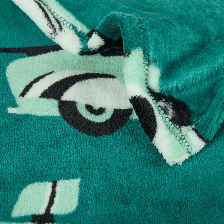 Living & Co Kids Coral Fleece Throw Race Cars Blue, , hi-res