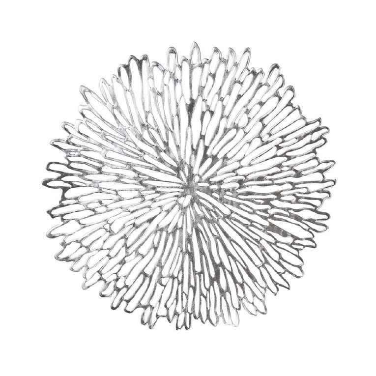 Living & Co Starburst Vinyl Placemat Silver 38cm, , hi-res
