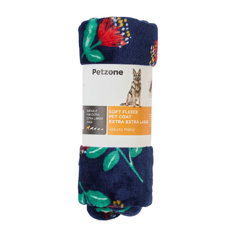 Petzone Soft Fleece Pet Coat Blue 2XL, , hi-res