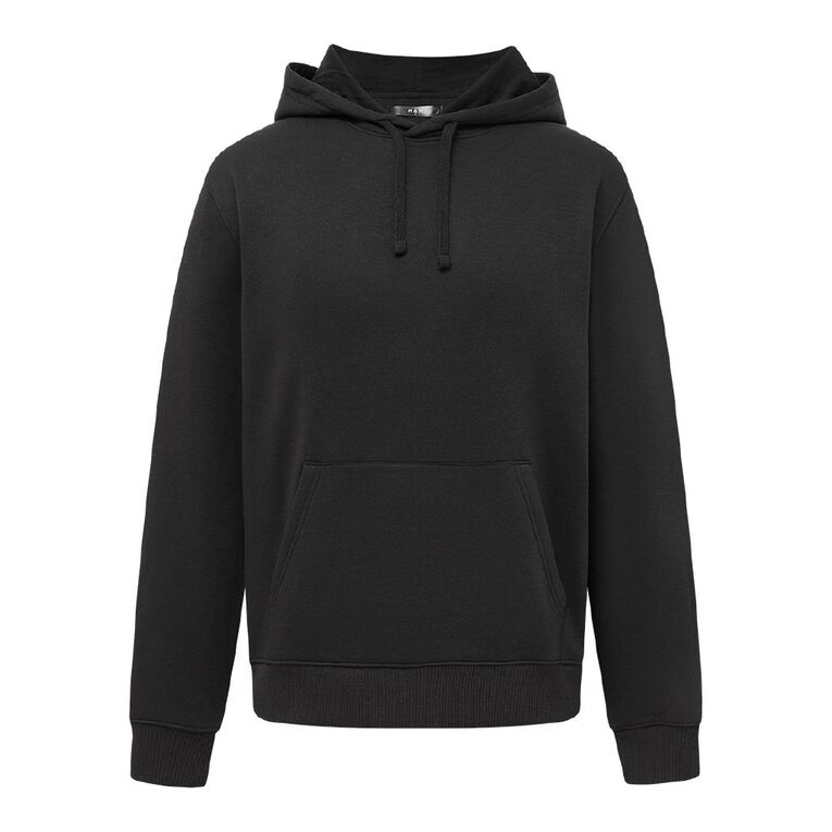 H&H Men's Plain Hoodie Sweatshirt, Black, hi-res