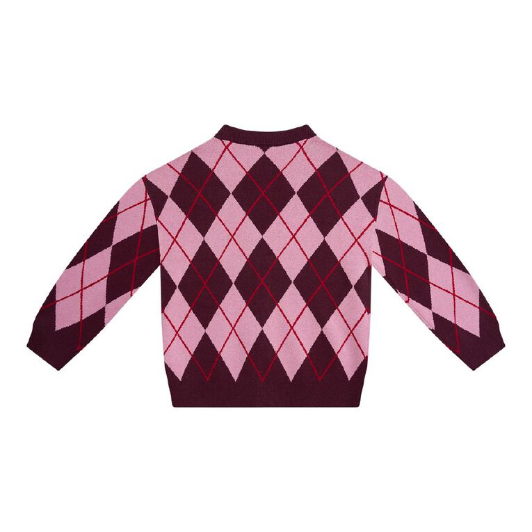 Young Original Jacquard Cardigan, Red Dark, hi-res