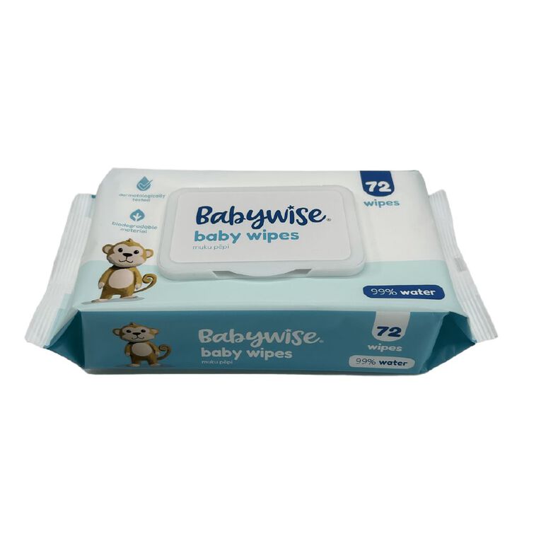 Babywise Wipes 99% Water Biodegradable 72 Pack, , hi-res