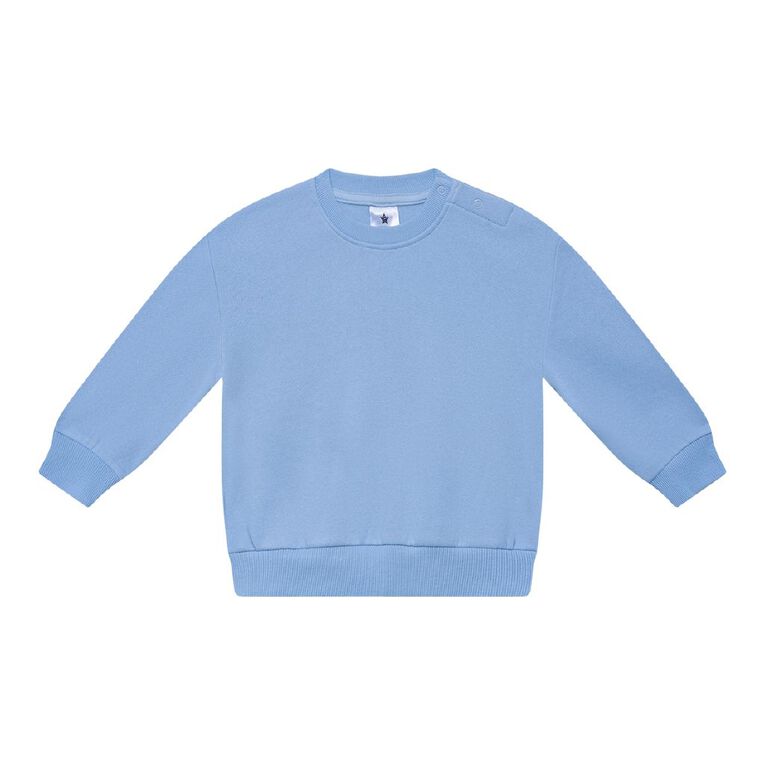 Young Original Babies' Plain Crew Sweatshirt, Blue Light SKYWAY, hi-res