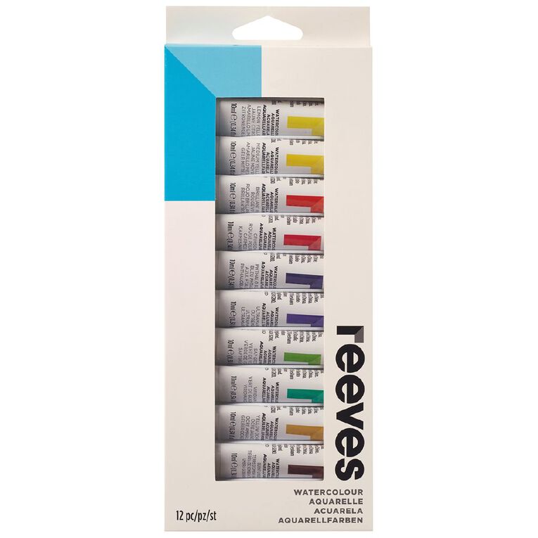 Reeves Watercolour Paint Set 12ml 12 Pack, , hi-res