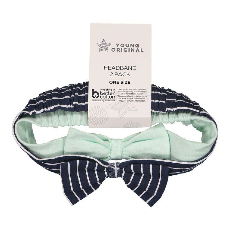 Young Original Babys' Headband 2 Pack Navy The Warehouse