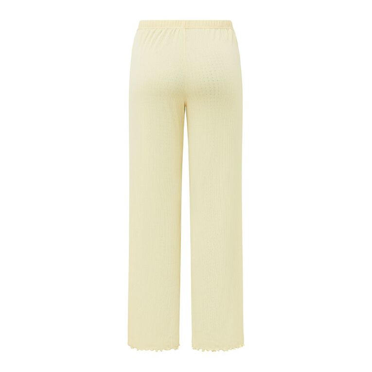 H&H Women's Pointelle Pyjama Pants, Yellow Light, hi-res