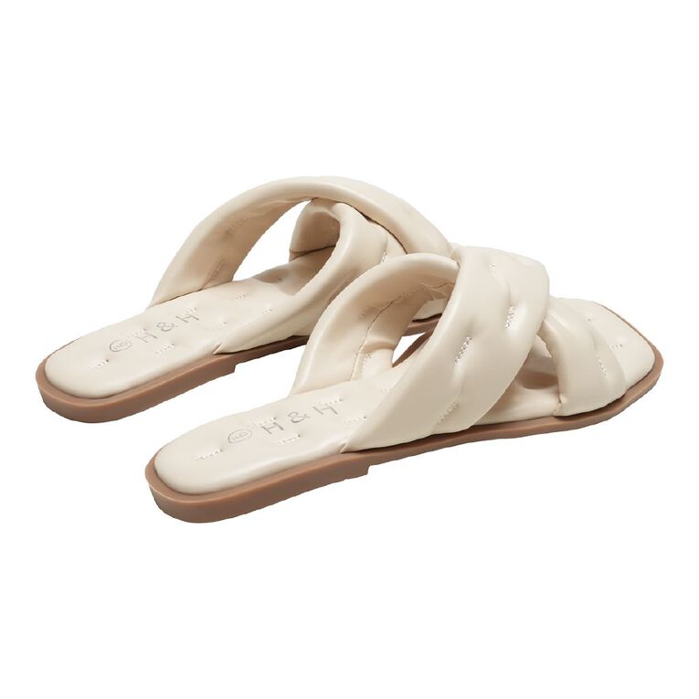 H&H Women's Allison Slides, Cream, hi-res