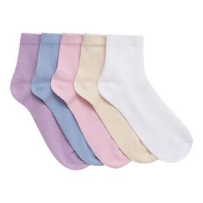 H&H Women's Patterned Quarter Crew Socks 5 Pack