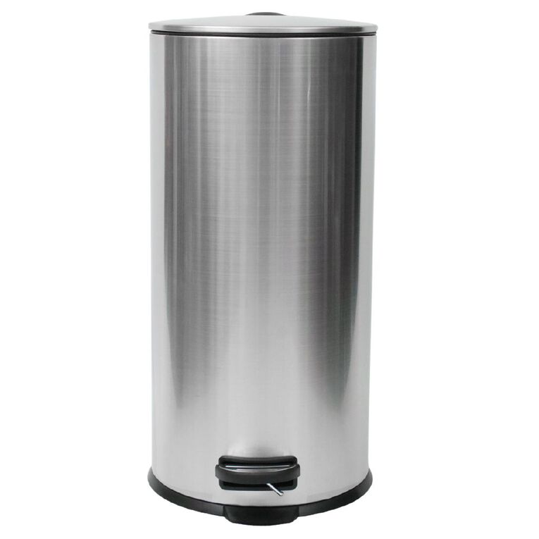 Living & Co Round Pedal Bin Stainless Steel 30L, , hi-res