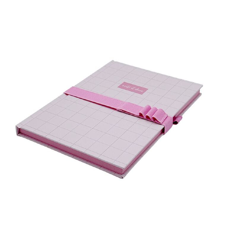 Uniti Clubhouse Notebook With Elastic Pen Holder Pink Light, , hi-res