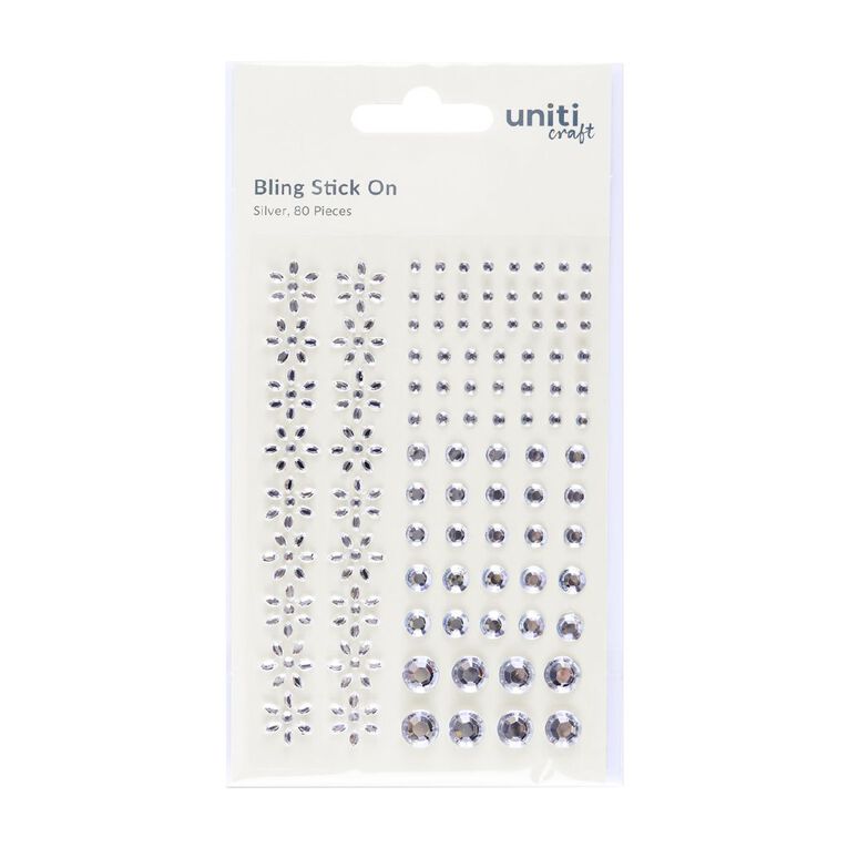 Uniti Bling Stickers Silver 80 Piece, , hi-res