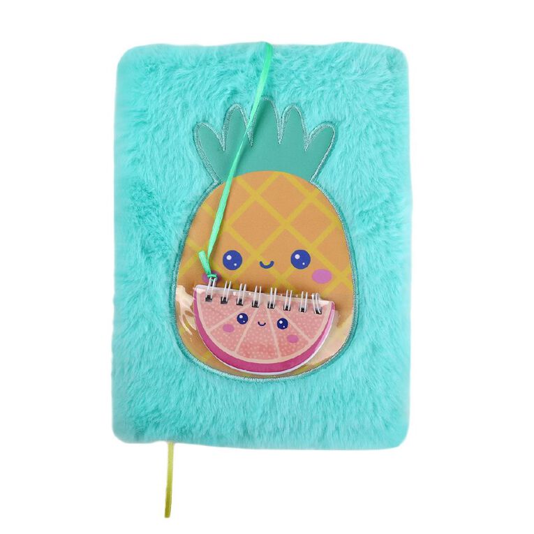 Kookie Summer Fuzzy Notebook Pineapple, , hi-res