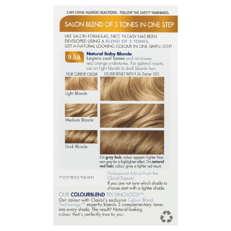 Clairol Nice N Easy Permanent Hair Colour Baby Blonde 9.5A, , hi-res
