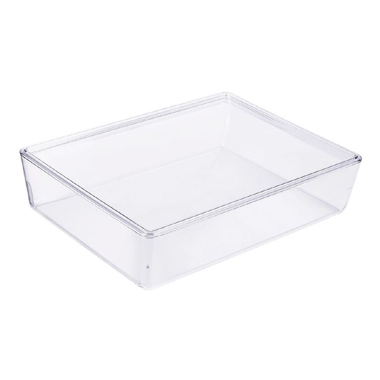 Living & Co Lisse Shallow Lidded Organiser Clear 6L, , hi-res