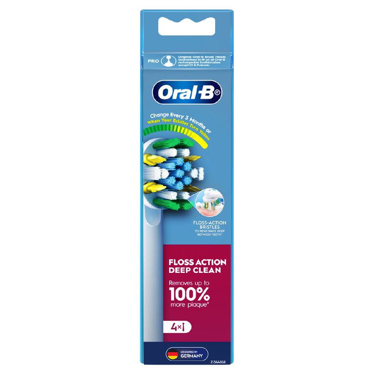 Oral-B Floss Action Deep Clean Replacement Brush Heads 4 Pack, , hi-res