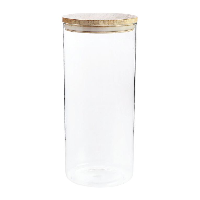 Living & Co Glass Canister with Bamboo Lid 2.7L, , hi-res