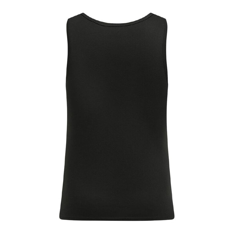 H&H Men's Plain Singlet, Black, hi-res