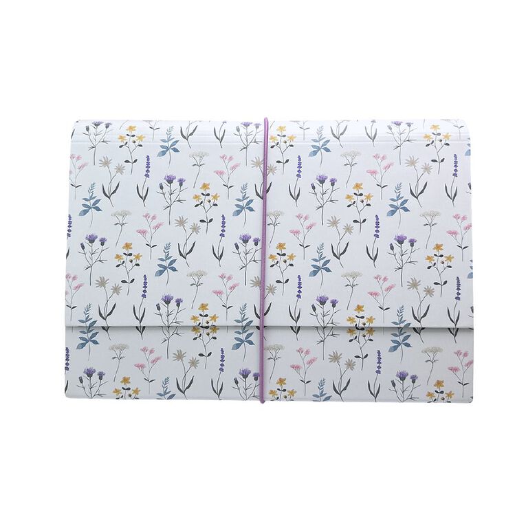 Uniti Stationery Country Calling Floral Accordion Folder A4, , hi-res