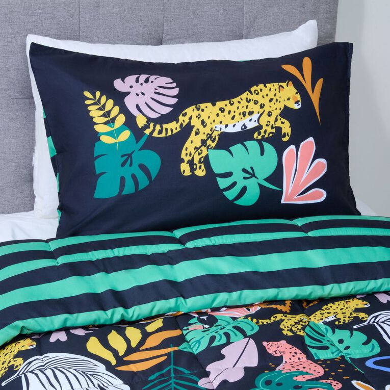Living & Co Kids Reversible Printed Comforter Set Jungle King Single, , hi-res