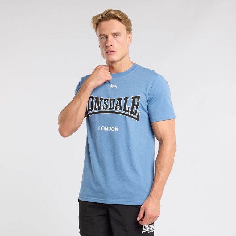Lonsdale Men's London Crew Neck Tee, Blue Mid, hi-res