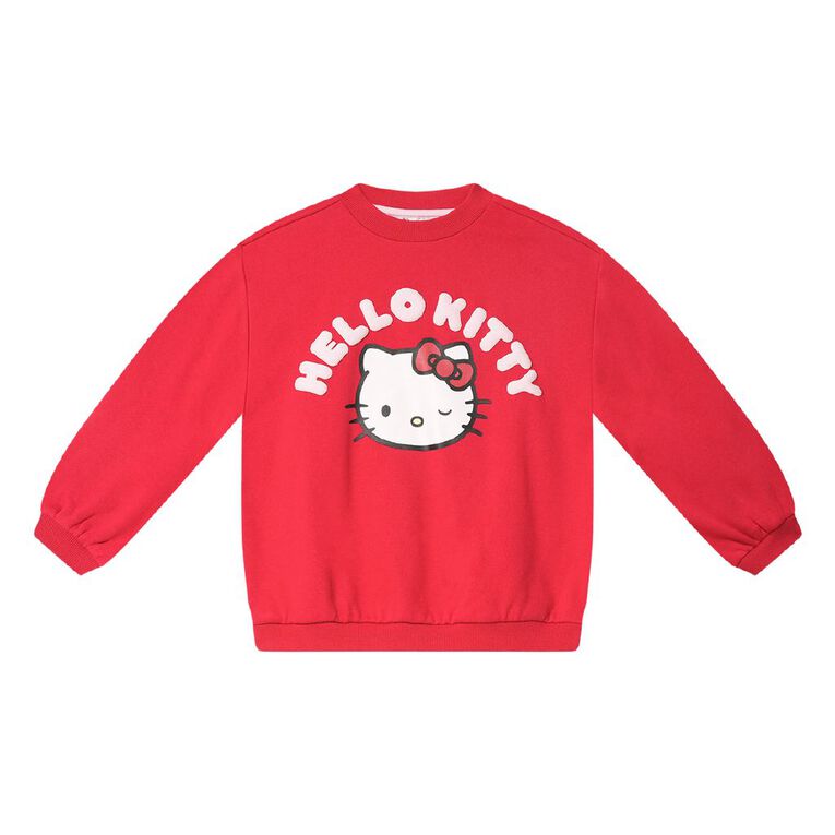 Hello Kitty Oversized Crew Sweat, Red Mid, hi-res