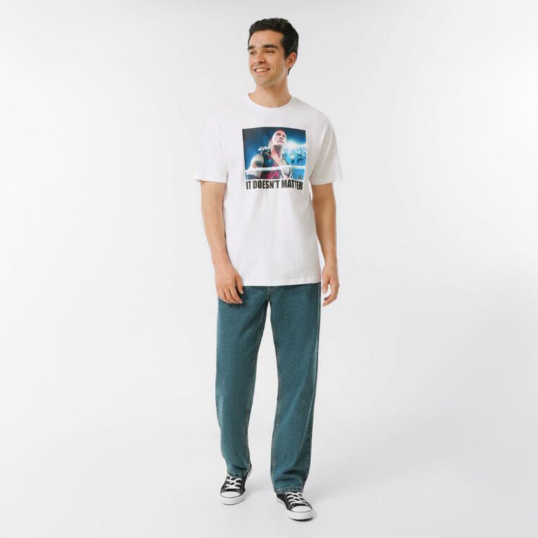 WWE Men's The Rock Tee, White, hi-res