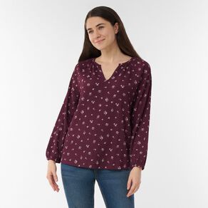 H&H Women's V Neck Gathered Top