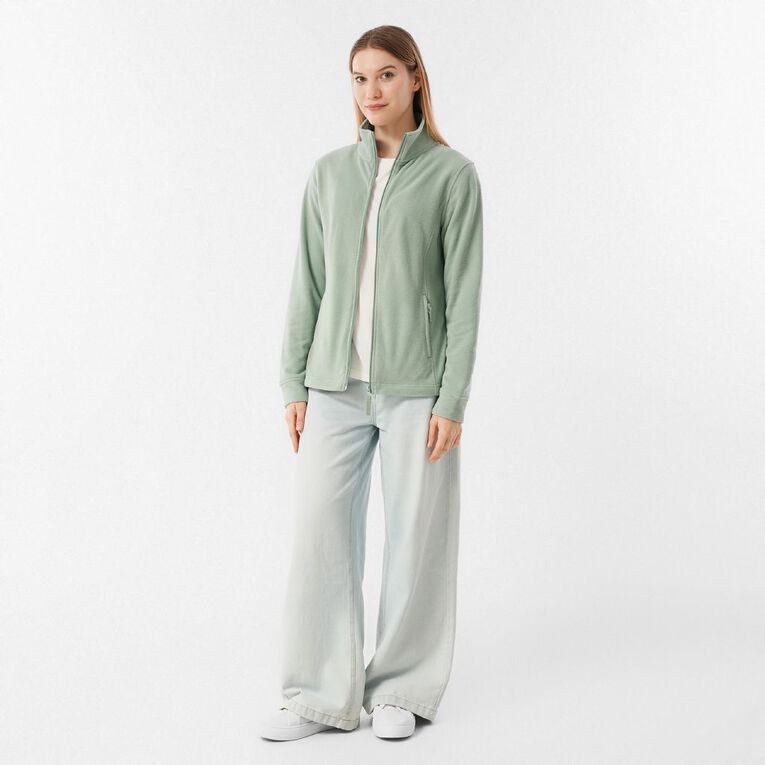 H&H Women's Microfleece Zip-Thru, Green Light, hi-res