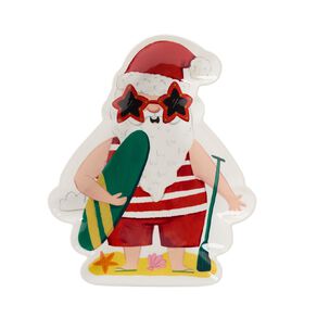Wonderland Home Summer Santa Plate Multi-Coloured